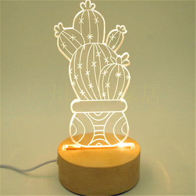 3D Design Light - Solid Wood Table Lamp