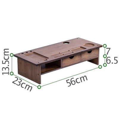 Modern Solid Wood Monitor Notebook Rack & Storage - Easy for Neck - Living - Monitor Rack - Natural Office - Office - Wood Monitor Rack
