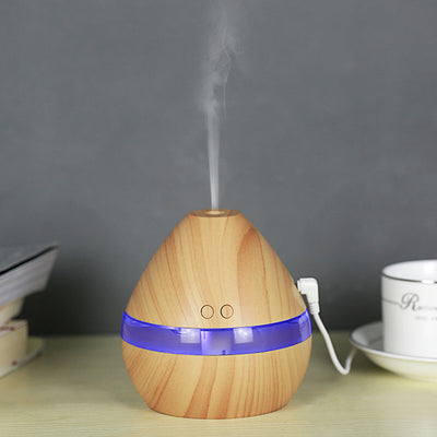 USB Wood Grain Humidifier Aroma Diffuser With Two Buttons