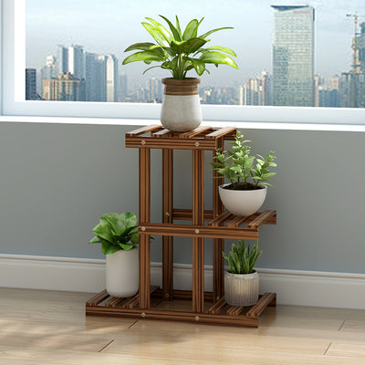 Balcony Flower Shelf Solid Wood Living Room Multi-layer Fleshy Room Interior Decoration