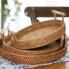 Binaural Bamboo Woven Fruit Tray Woven Basket