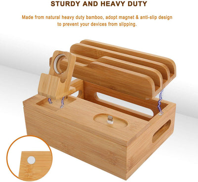 Bamboo mobile phone charging stand