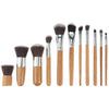 Best Quality Bamboo Handle Makeup Brushes Set With Linen Bag