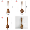Thailand Natural Teak Wood - Cooking Spoons Set - Ladle Turner Long Rice Colander Soup Skimmer Scoop