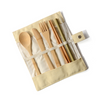 Bamboo Zero Waste Reusable Travel Cutlery Set With Pouch - Fork Spoon Knife ChopStick Straw