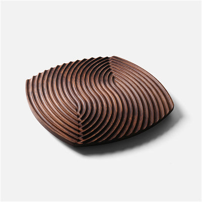 Black Walnut & Ash Wood Solid Wood Fingerprint Tray, Decorative Tray, Heat Insulation Pad, Storage Tray