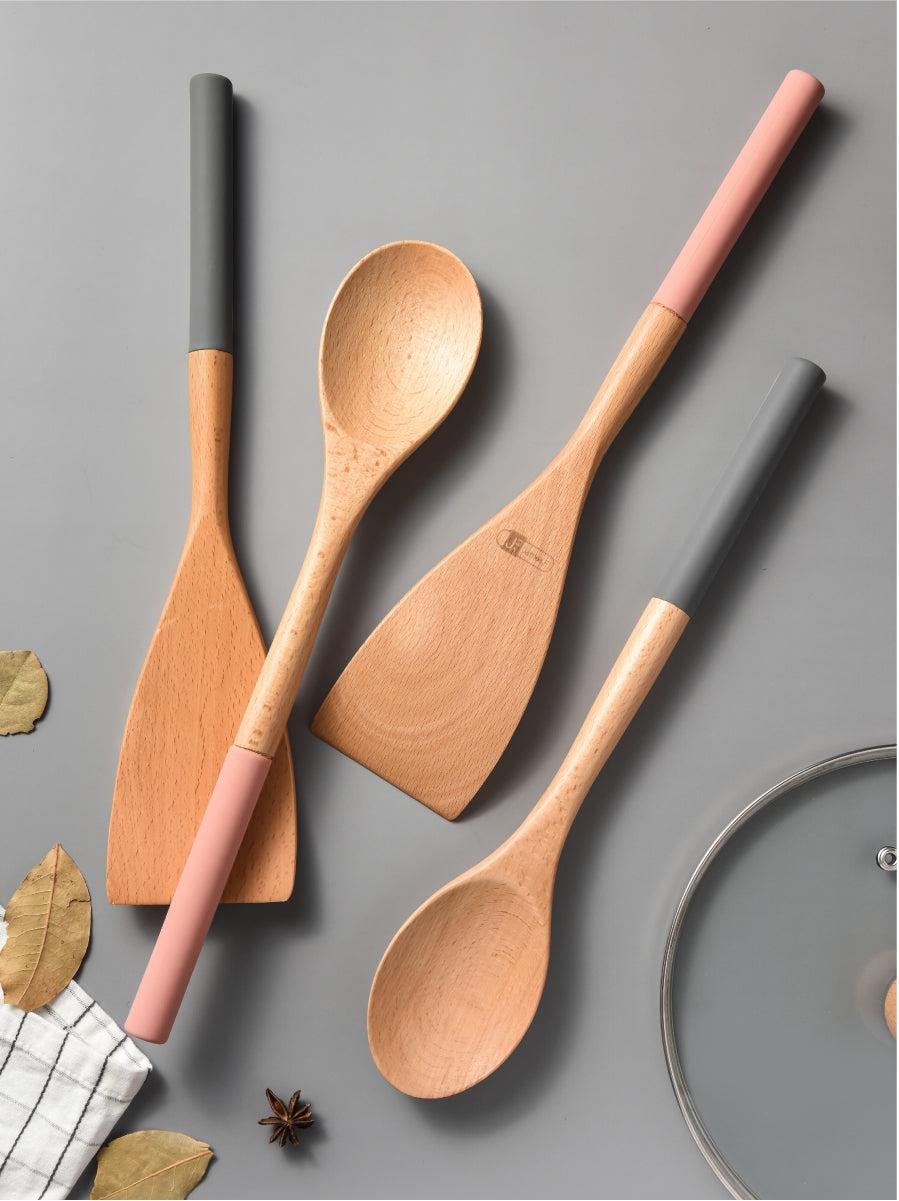 Household Natural Beech Wood Spoon & Spatula