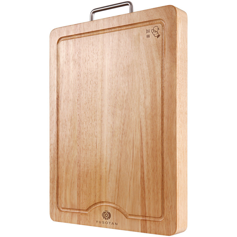  YUSOTAN Rubber Wood Cutting Board with Handle