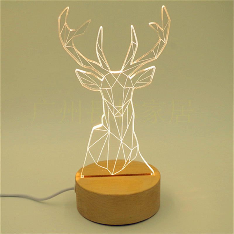 3D Design Light - Solid Wood Table Lamp