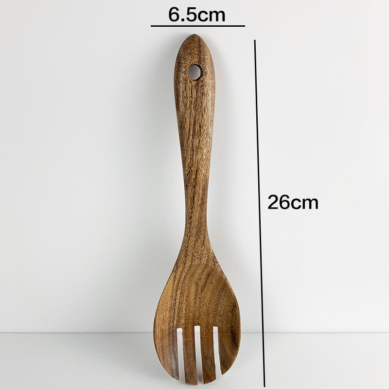 Thailand Teak Natural Wood Tableware Spoon Ladle Turner Long Rice