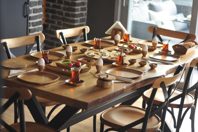 Premium Environment Friendly 53 PCs Bamboo Breakfast / Dinner Set - Made in Turkey