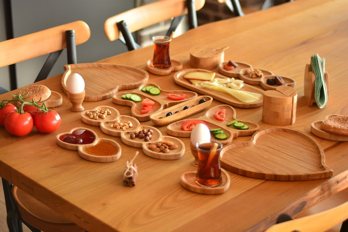 Premium Environmentally Friendly Bamboo Bouquet 22 Pcs Breakfast / Dinner Set - Made in Turkey
