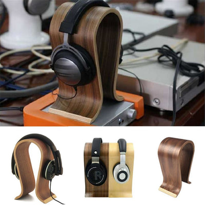 Creative Wood Headset Display Stand - Living - Natural Office - Office - Wooden Headphone Display - Wooden Headphone Stand