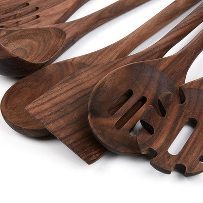 Black Walnut Wood - Spoon Spatula Soup Spoon Slotted Spoon Spaghetti Claws Cooking Set - Kitchen - Walnut Kitchenware - Walnut Spatula -