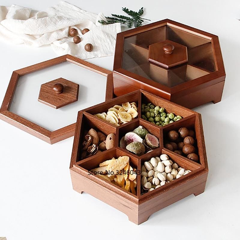 Chinese Style Solid Wood Candy or Dry Fruit Box - Dining - Kitchen - Wood Box - Wood Candy Box - Wood Dry Fruit Box