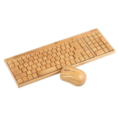 Beautiful Lubricious Bamboo - Keyboard & Mouse - Bamboo Keyboard - Bamboo Mouse - Natural Office - Office - Wood Keyboard