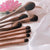 Exquisite Wood Makeup Brush Set - Blush Brush Eyeliner Brush Powder Foundation Brush + Walnut Wood Holder - Personal - Wood MakeUp Brush - 