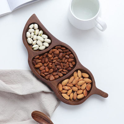 Nordic Style Creative Multi-Cell Snacks Plate - Bamboo Fruit Plate - Bamboo Plate - Kitchen - Leaf Snack Plate - Wood Plate