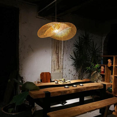 Chinese Style Zen Tea Room Bamboo Chandelier - Bamboo Chandelier - Chandelier - Natural Chandelier - Wood Chandelier