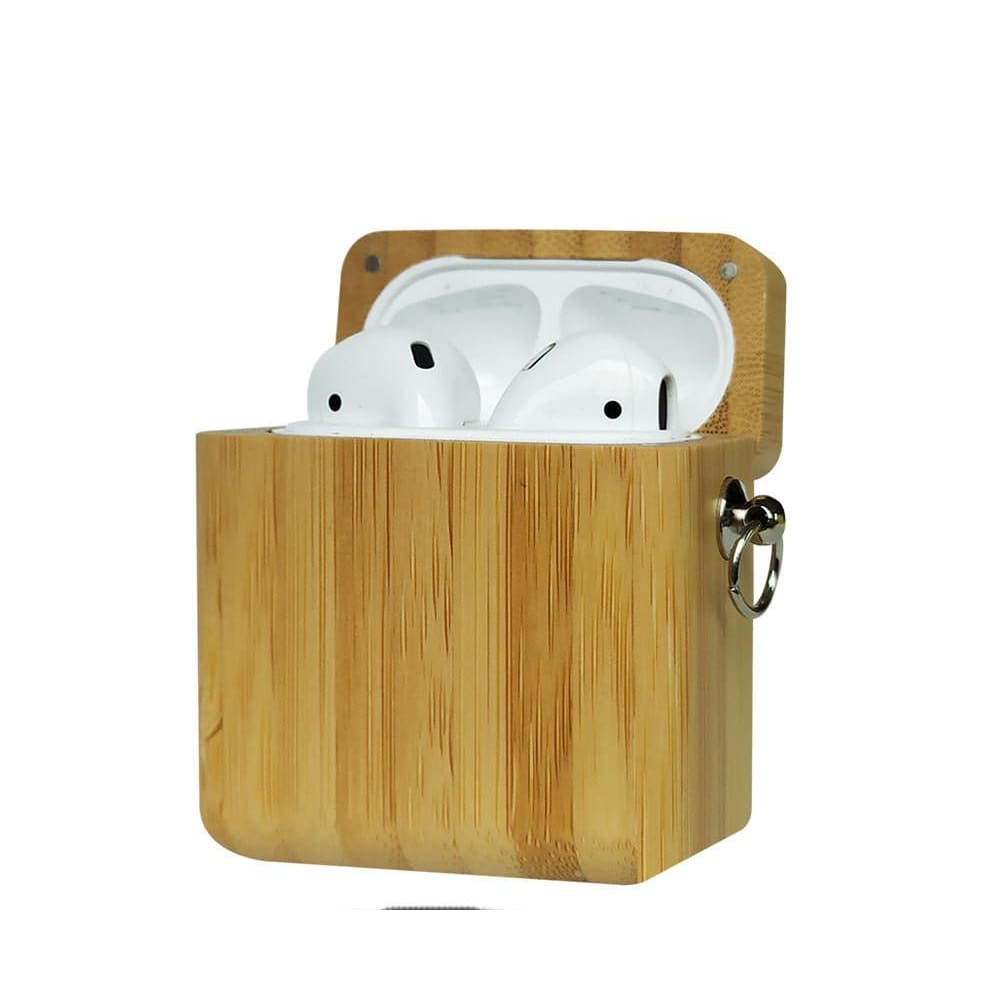 Solid Wood Airpods Holder - Living - Natural Office - Office - Solid Wood Airpods Holder - Wooden Headphone Display