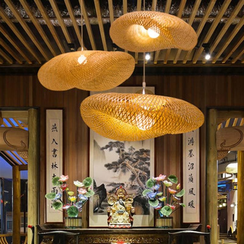 Chinese Style Zen Tea Room Bamboo Chandelier - Bamboo Chandelier - Chandelier - Natural Chandelier - Wood Chandelier