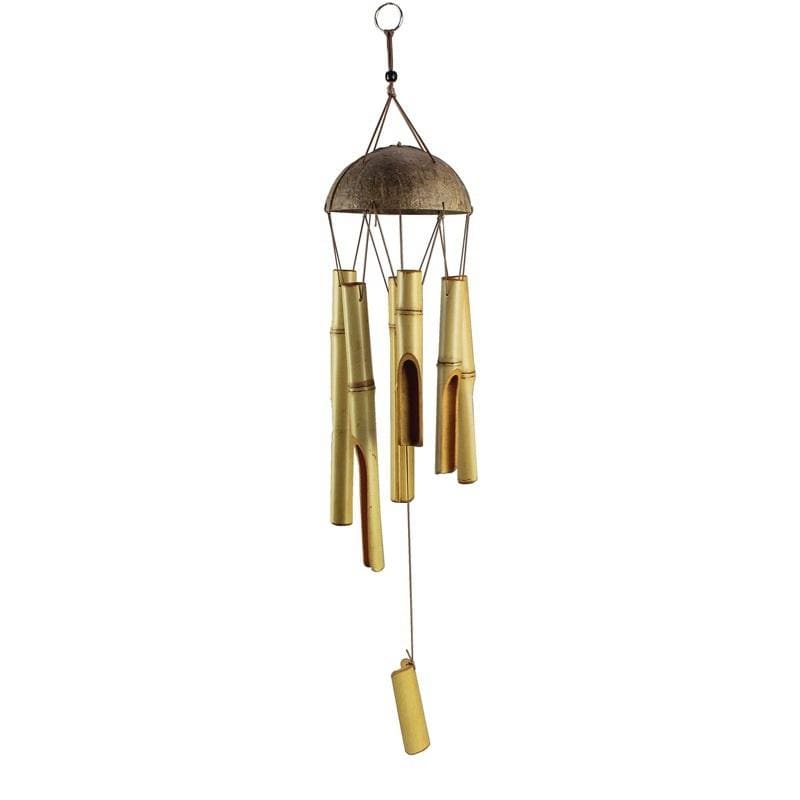 Pastoral Style Ornaments Coconut Shell Covered Bamboo Wind Chimes