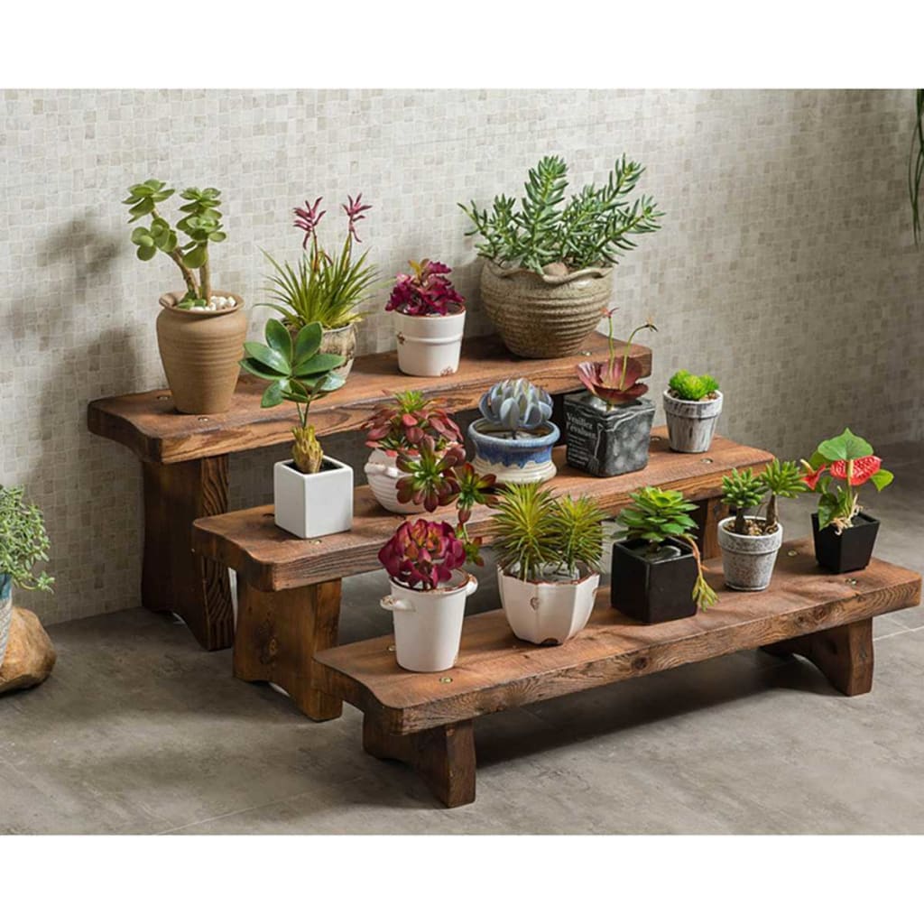 succulents on shelves Solid Wood Multi Layer Succulent Living Room Flower Shelf