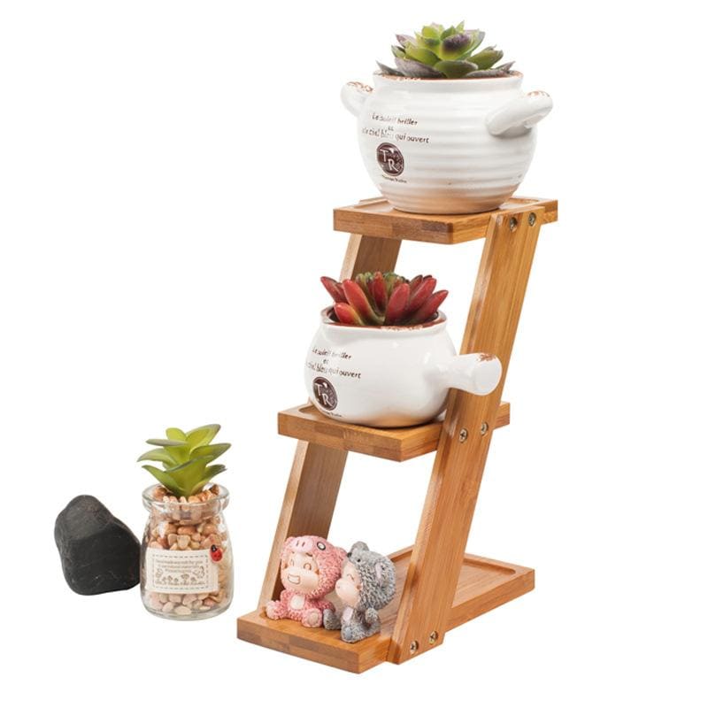 succulent plant stand Solid Wood Succulent Living Room Flower Pot Stand