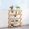 Bamboo 3-Layer Foldable Flower Stand & Stock Rack - Bamboo Flower Stand - Living - Wood Flower Stand
