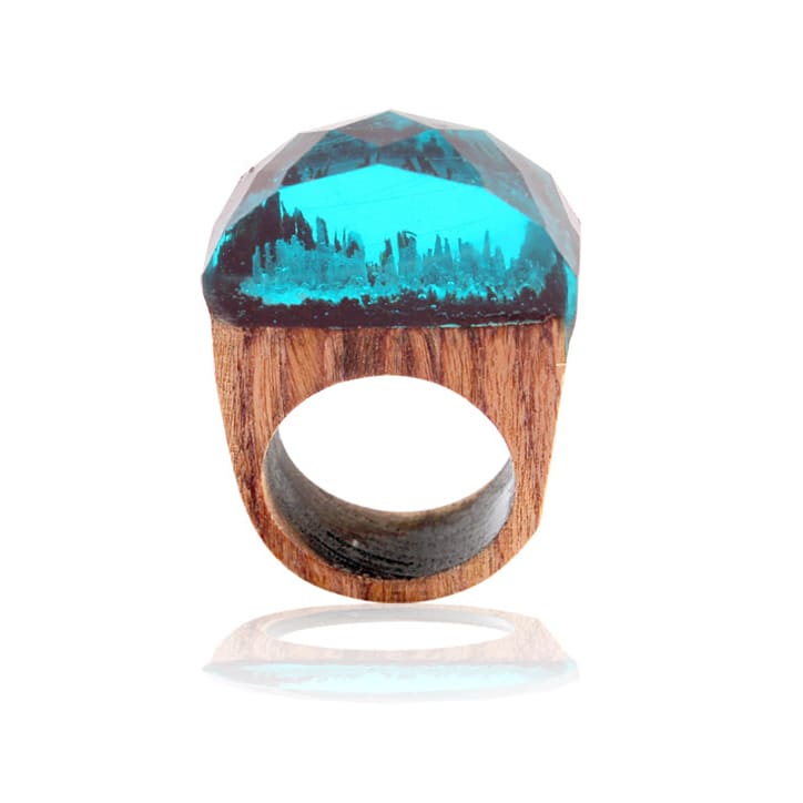 Hand Crafted Vintage Wood Resin Rings - Bamboo Jewellery - Fashion - Jewel - Wood Jewellery - Wood Ring