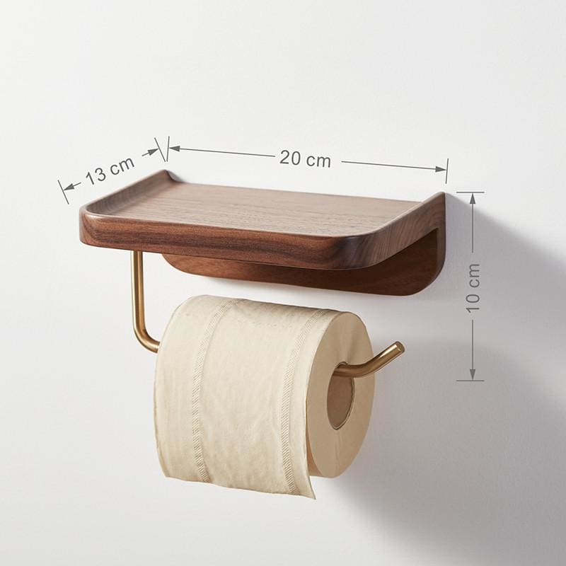Creative Solid Wood Wall-mounted Paper Towel Rack & Toilet Roll