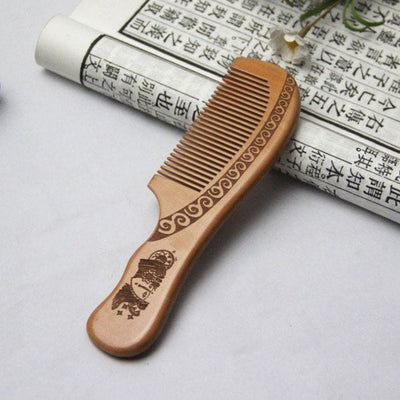 Anti-Static Comb Natural Peach Solid Wood - Chinese Style - Natural Comb - Personal - Wooden Comb