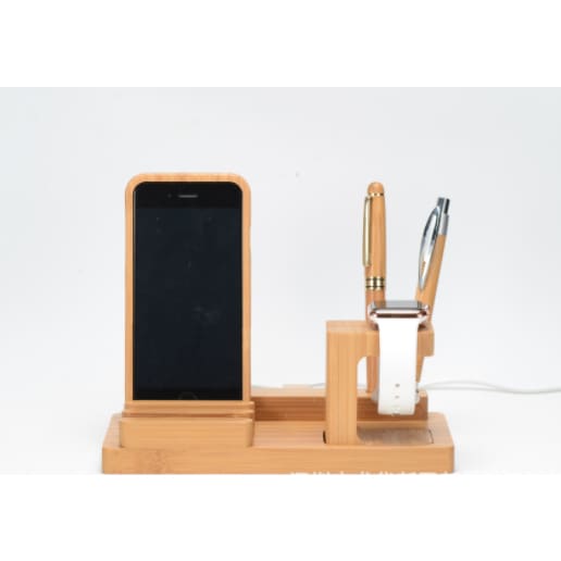 Multi-function Bamboo - Mobile & Watch Charger & Holder - NaturalGoodz