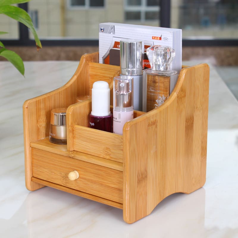 Wooden Multi-Purpose Desktop Storage Box